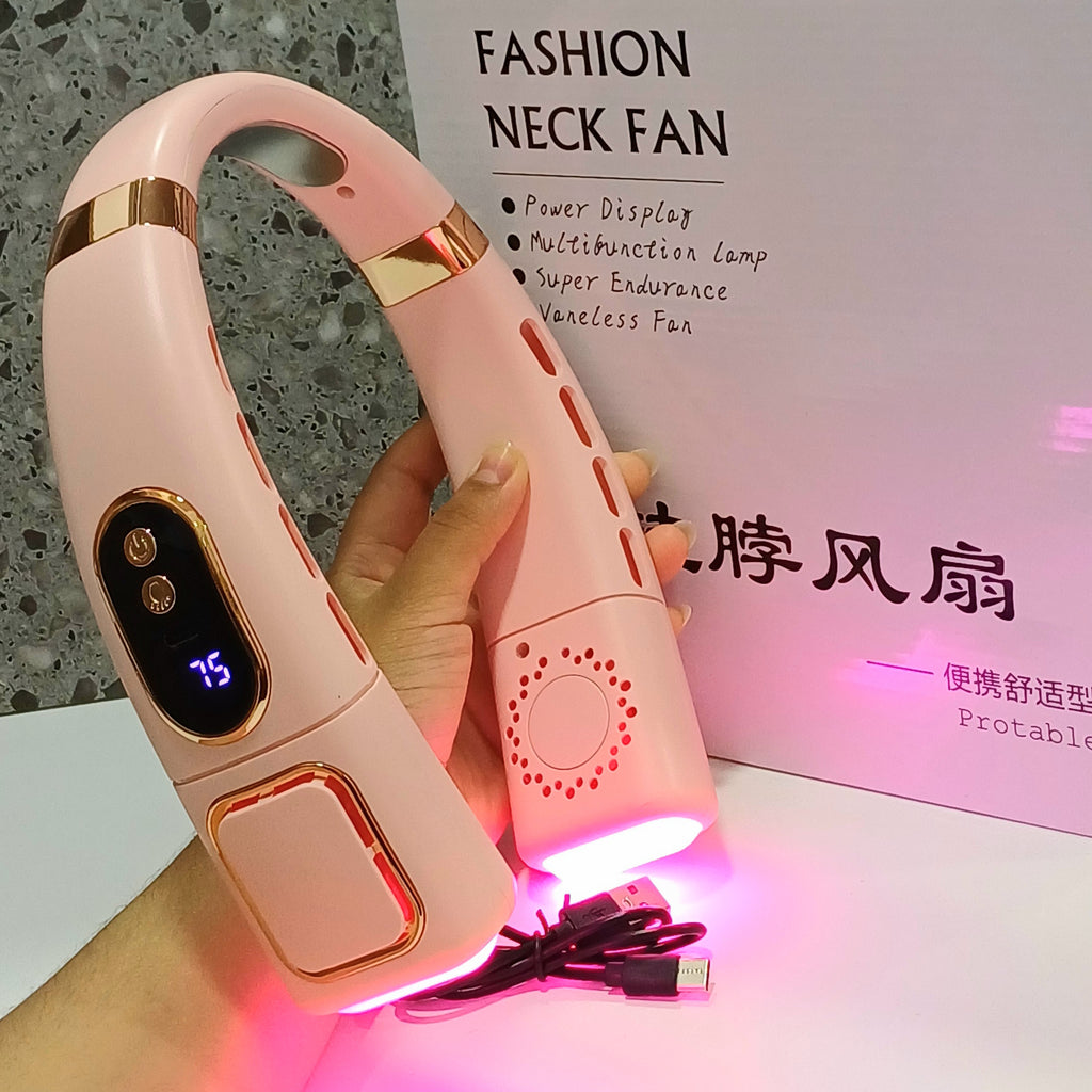 Ventilador de cuello portátil rosado